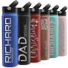 Custom Water Bottle w Straw Lid & Handle - 24 oz, Blue - Personalized Double-Wall Vacuum-Insulated Sports Water Bottle w Name, Text | Laser Engraved Water Bottle with 3 sizes, 12 designs & 9 color view 1