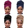 Stretch Jersey Turban Head Wrap Scarf African Headwraps for Women Head Wraps Long Hair Scarf Ultra Soft Breathable Solid Color Turban Tie Large Headband (Black Rose Red Brown Navy Blue) view 1