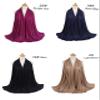 Stretch Jersey Turban Head Wrap Scarf African Headwraps for Women Head Wraps Long Hair Scarf Ultra Soft Breathable Solid Color Turban Tie Large Headband (Black Rose Red Brown Navy Blue) view 2