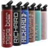 Custom Water Bottle w Straw Lid & Handle | 24 oz - Red | Personalized Double-Wall Vacuum-Insulated Sports Water Bottle w Name, Text | Laser Engraved Water Bottle view 1