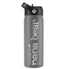 Custom Water Bottle w Straw Lid & Handle | 24 oz - Gray | Personalized Double-Wall Vacuum-Insulated Sports Water Bottle w Name, Text | Laser Engraved Water Bottle with 3 sizes, 12 designs & 9 color view 2