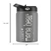 Custom Water Bottle w Straw Lid & Handle | 24 oz - Gray | Personalized Double-Wall Vacuum-Insulated Sports Water Bottle w Name, Text | Laser Engraved Water Bottle with 3 sizes, 12 designs & 9 color view 4
