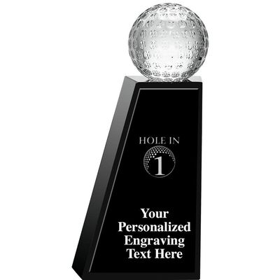 8" Golf Hole in 1 Monumental Golf Crystal, Custom Engraved Golf Hole in 1 Monumental Golf Crystal, Engraving Included, Prime