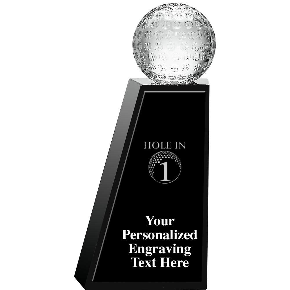 8" Golf Hole in 1 Monumental Golf Crystal, Custom Engraved Golf Hole in 1 Monumental Golf Crystal, Engraving Included, Prime