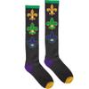 Amscan Mardi Gras Light Up Knee Socks (Pack of 2) - Vibrant Green, Gold & Purple Soft Cotton Blend - One Size Fits All - Perfect for Festive Celebrations view 2