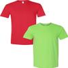 Gildan Men's Softstyle Cotton T-Shirt, Style G64000, (2 Pack) Large Red-Lime view 1
