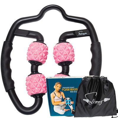 Foam Roller Deep Tissue Massager | Myofascial Massage Tools with Drawstring Gym Bag | Muscle Roller for Legs | Fit Roller Pro, High Density Foam Trigger Point Leg Circulation Massager