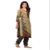 Miraan Women's Cotton Printed Readymade Salwar Suit Large Brown view 3
