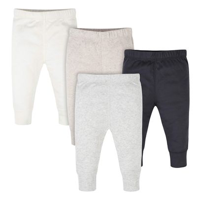 Onesies Brand Baby Boys 4 Pack Mix Match Newborn To 12m Pants, Heather Grey And Neutral, 6-9 Months US