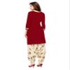Miraan Women's Cotton Printed Readymade Salwar Suit Large Maroon view 2