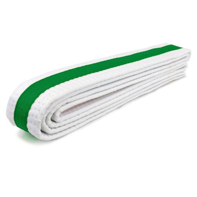 AAMA Martial Arts Belt White Belt with Mixed Color Stripe for Martial Arts - Taekwondo Karate Judo