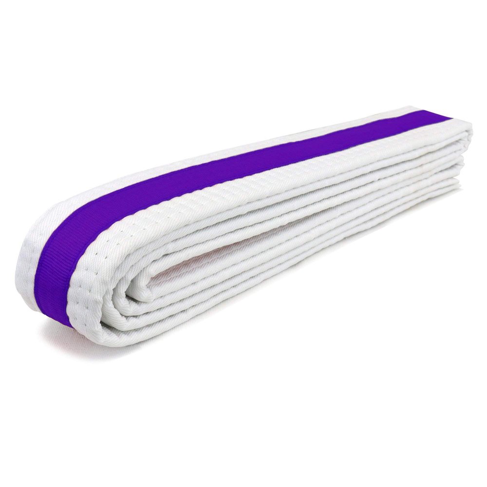 AAMA Martial Arts Belt White Belt with Mixed Color Stripe for Martial Arts - Taekwondo Karate Judo