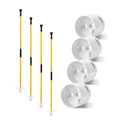 KINGTOP Golf Hole Cup Flagpole Set for Practice Putting Green, 4 Putting Cup Fit PGA | LPGA | USGA Regulations, 2-Section Flag Stick Design, 3 Feet, 4-Pack