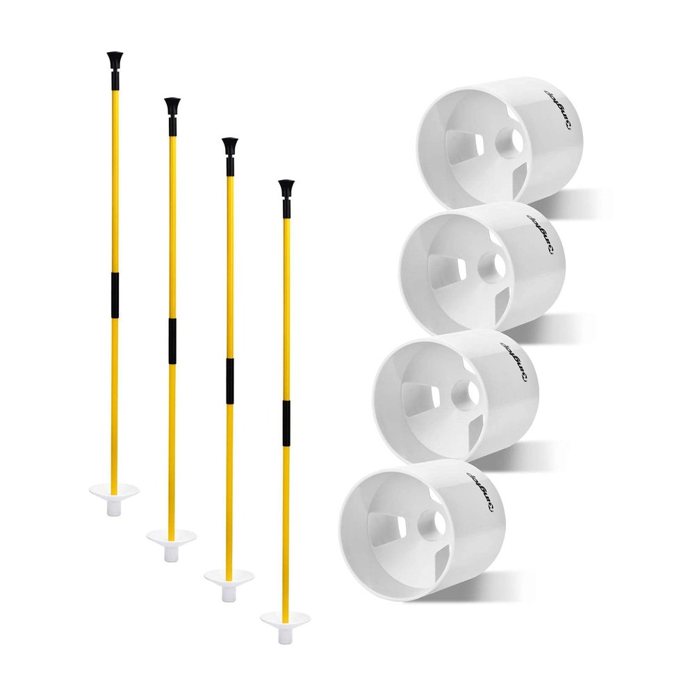 KINGTOP Golf Hole Cup Flagpole Set for Practice Putting Green, 4 Putting Cup Fit PGA | LPGA | USGA Regulations, 2-Section Flag Stick Design, 3 Feet, 4-Pack