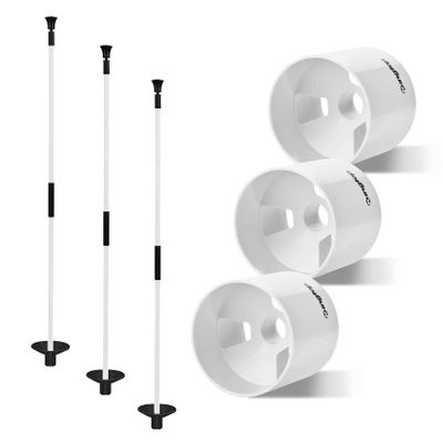 KINGTOP Golf Hole Cup Flagpole Set for Practice Putting Green, 4 Putting Cup Fit PGA | LPGA | USGA Regulations, 2-Section Flag Stick Design, 3 Feet, 3-Pack