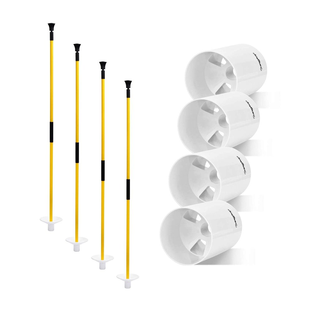 KINGTOP Golf Hole Cup Flagpole Set for Practice Putting Green, 6 Putting Cup Fit PGA | LPGA | USGA Regulations, 2-Section Flag Stick Design, 3 Feet, 4-Pack