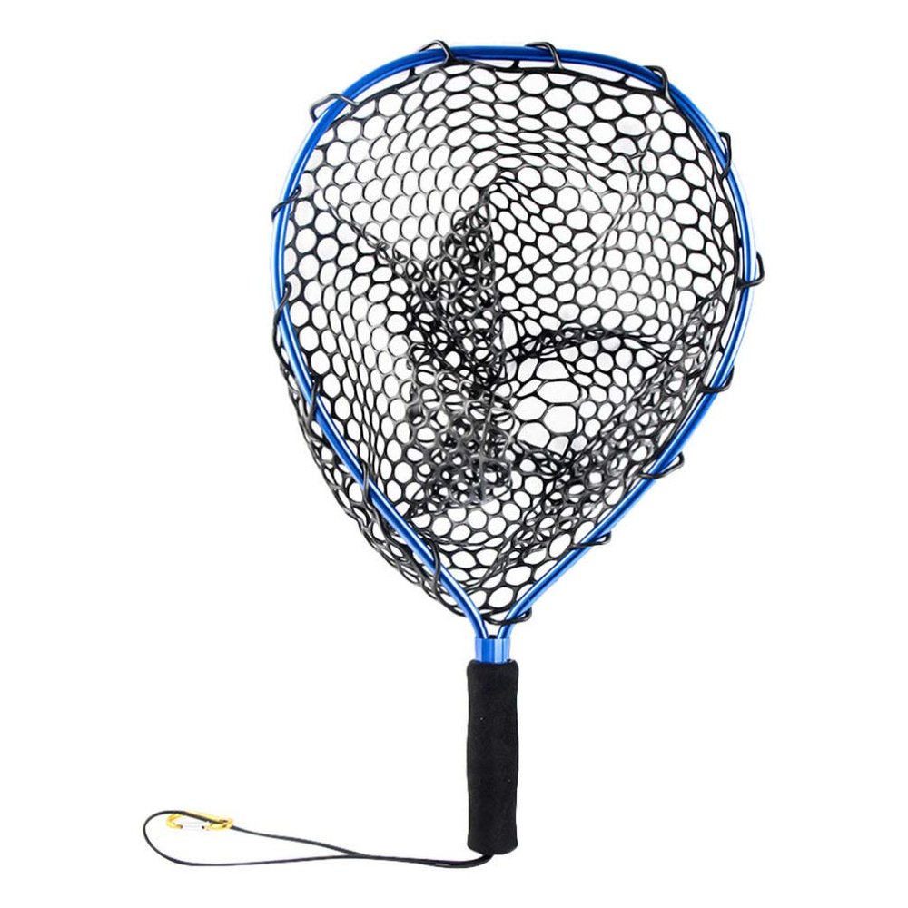 FAVOMOTO 1pc Aluminum Alloy Fishing Net Rubber Coating Fishing Accessory for Boating Non-damaging Mesh for Catch Release