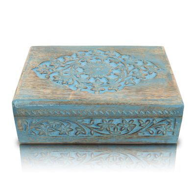 Great Birthday Gift Ideas Handmade Decorative Wooden Jewelry Box Jewelry Organizer Keepsake Box Treasure Chest Trinket Holder Watch Box Storage Lock Box 9 x 6 Inches Housewarming Gift Ideas Men Women