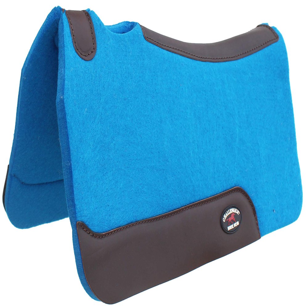 CHALLENGER Horse Saddle PAD Western Contoured Wool Felt Moisture Wicking Turquoise 39RT06TR
