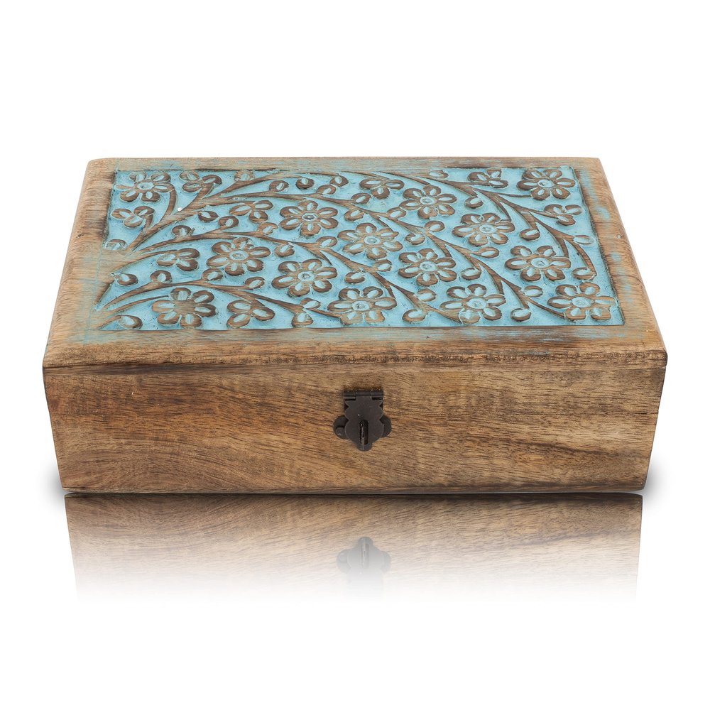 Great Birthday Gift Ideas Handmade Decorative Wooden Jewelry Box With Lock & Key Jewelry Organizer Keepsake Box Treasure Chest Trinket Holder Watch Box Storage Lock Box Housewarming Gifts