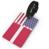 American Flag and Danish Flag PVC Luggage Tag Suitcase Tag Id Tag and Back Privacy Protection view 1