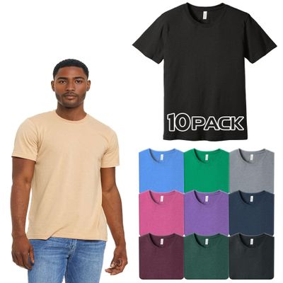 Bella Canvas Multipack Bundle Unisex CVC Bulk T-Shirt 10 Pack - Make Your Own Assorted Color Set,Multicolored,Large