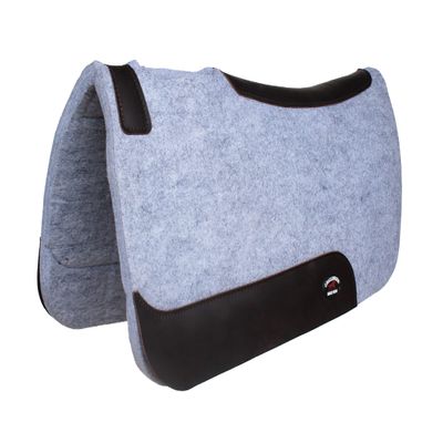 CHALLENGER Horse Saddle PAD Western Contoured Wool Felt Moisture Wicking Grey 39RT06GR