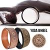 Yoga Wheel Wood for Stretching, Natural Cork Fitness Wheel for Improving Back Bending. Stretch Pilates Circle.-Braun view 2