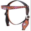 CHALLENGER Horse Western Floral Tooled Browband Bridle & Breast Collar Tack Set 78HR36B view 1