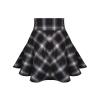 TONCHENGSD Women's Gothic Punk Plaid Pleated High Waisted Short A-line Flare Mini Skirt (Black Plaid,S) view 3