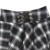 TONCHENGSD Women's Gothic Punk Plaid Pleated High Waisted Short A-line Flare Mini Skirt (Black Plaid,S) view 4
