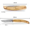 YOUSUNLONG Pocket Knife - Utility Knife Overall 186mm - Japanese Damascus Steel Blade - Natural Olive Handle with Leather sheath and natural walnut wooden knife box for camping hiking fishing view 2