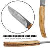 YOUSUNLONG Pocket Knife - Utility Knife Overall 186mm - Japanese Damascus Steel Blade - Natural Olive Handle with Leather sheath and natural walnut wooden knife box for camping hiking fishing view 3