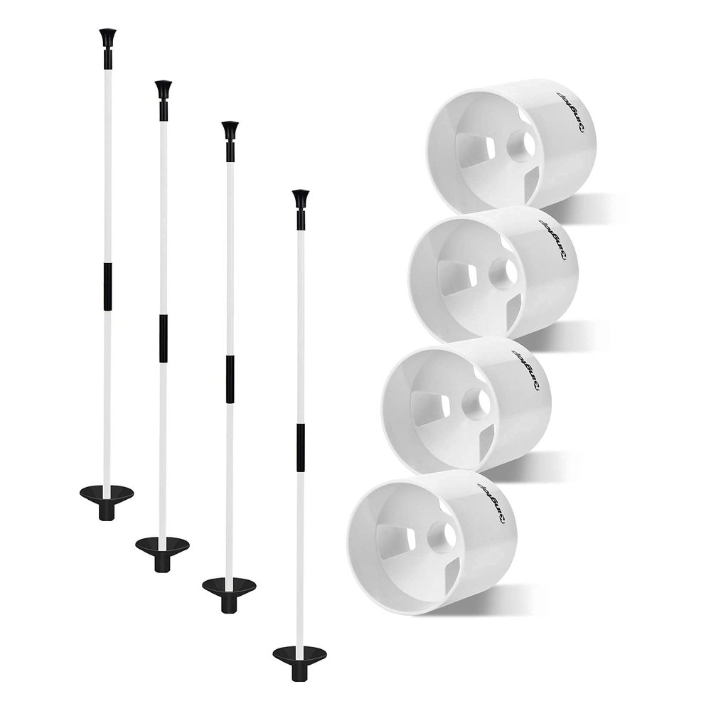 KINGTOP Golf Hole Cup Flagpole Set for Practice Putting Green, 4 Putting Cup Fit PGA | LPGA | USGA Regulations, 2-Section Flag Stick Design, 3 Feet, 4-Pack