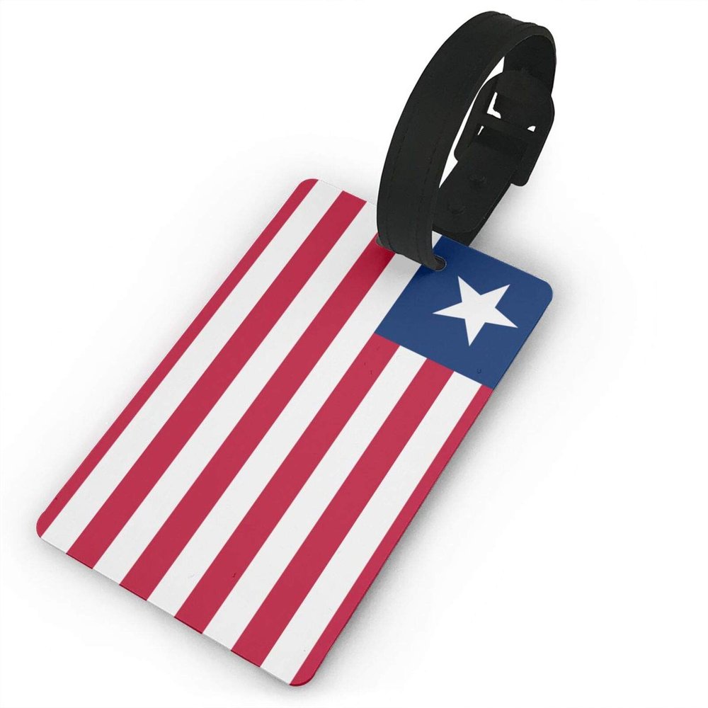 Flag of Liberia PVC Luggage Tag Suitcase Tag Id Tag and Back Privacy Protection