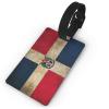 Retro Flag of The Dominican Republic PVC Luggage Tag Suitcase Tag Id Tag and Back Privacy Protection view 1