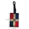 Retro Flag of The Dominican Republic PVC Luggage Tag Suitcase Tag Id Tag and Back Privacy Protection view 2