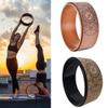 Yoga Wheel Wood for Stretching, Natural Cork Fitness Wheel for Improving Back Bending. Stretch Pilates Circle.-Black view 4