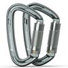 FresKaro Climbing Carabiner Clips, 25kN UIAA Certified Quickdraws, Auto Locking Heavy Duty Caribeaner, Twist Lock Karabiner Hook for Rock Climbing, Rappelling, and Mountaineering, Large, 2pack, Gray view 1