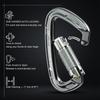 FresKaro Climbing Carabiner Clips, 25kN UIAA Certified Quickdraws, Auto Locking Heavy Duty Caribeaner, Twist Lock Karabiner Hook for Rock Climbing, Rappelling, and Mountaineering, Large, 2pack, Gray view 3