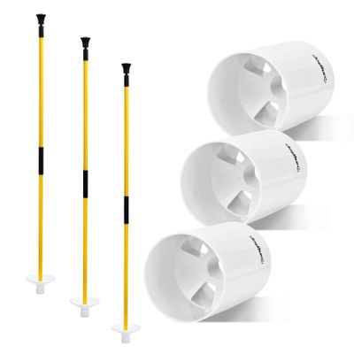 KINGTOP Golf Hole Cup Flagpole Set for Practice Putting Green, 6 Putting Cup Fit PGA | LPGA | USGA Regulations, 2-Section Flag Stick Design, 3 Feet, 3-Pack