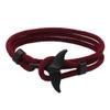 Youngy Viking Bracelet, Summer Handmade Whale Tail Viking Rope Bracelet Beach Surfing Wristband Jewelry - Wine Red view 1