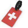 Swiss Flag PVC Luggage Tag Suitcase Tag Id Tag and Back Privacy Protection view 1