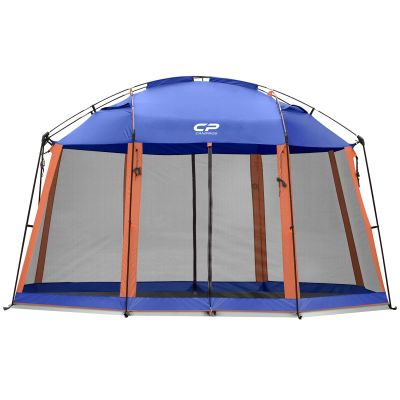 CAMPROS CP Screen House 13 x 13 Ft Screened Mesh Net Wall Canopy Tent Screen Shelter Gazebos for Patios Outdoor Camping Activities - Blue