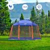 CAMPROS CP Screen House 13 x 13 Ft Screened Mesh Net Wall Canopy Tent Screen Shelter Gazebos for Patios Outdoor Camping Activities - Blue view 4