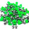 Fish WOW! 100pcs Fishing Glow Double Chrome Bells Fishing Rod Alarm Dual Alert Bells Green Silver Tone view 1