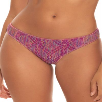 BECCA by Rebecca Virtue Mosaic Adela Crochet Hipster Bottoms Raspberry XS