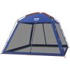 CAMPROS CP Screen House 10 x 10 Ft Screened Mesh Net Wall Canopy Tent Screen Shelter Gazebos for Patios Outdoor Camping Activities - Blue view 1