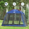 CAMPROS CP Screen House 10 x 10 Ft Screened Mesh Net Wall Canopy Tent Screen Shelter Gazebos for Patios Outdoor Camping Activities - Blue view 4