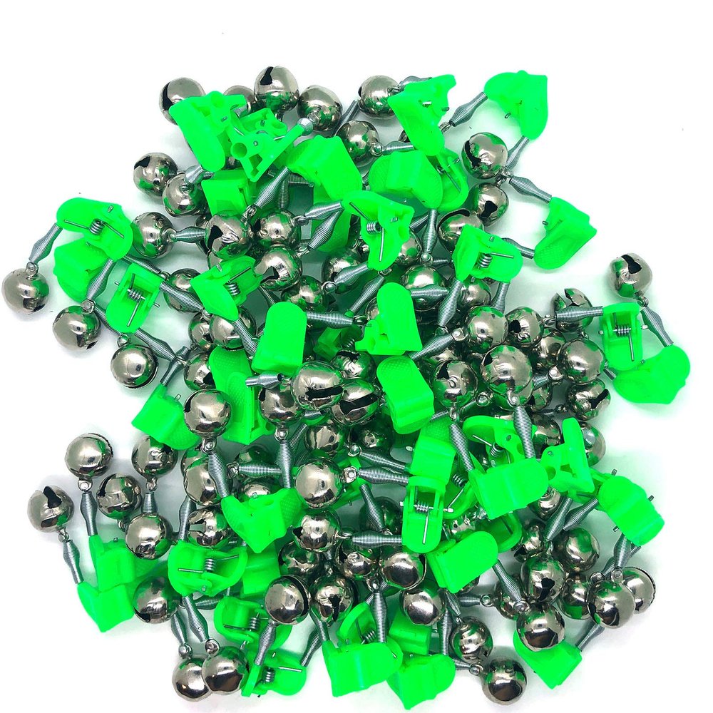 50pcs Fishing Glow Alarm Dual Alert Bells Rings with Holes for Installing Installing Fishing LED Lights and Night Glow Sticks. can be Used for Night Fishing